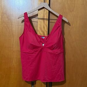 Coastal Blue - Red Tankini Swim Top Swimwear Size 1X